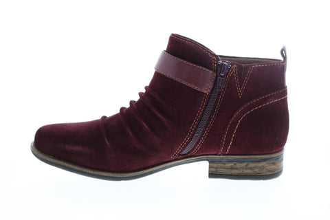 Earth Inc. Avani 2 Buckeye Womens Burgundy Suede Ankle & Booties Boots