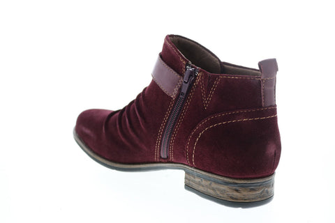 Earth Inc. Avani 2 Buckeye Womens Burgundy Suede Ankle & Booties Boots