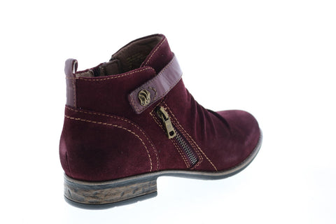 Earth Inc. Avani 2 Buckeye Womens Burgundy Suede Ankle & Booties Boots