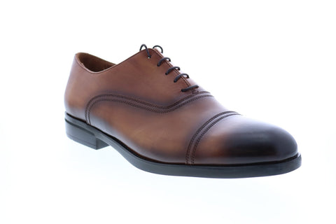Bruno Magli Butler Mens Brown Leather Lace Up Oxfords & Lace Ups Cap Toe Shoes