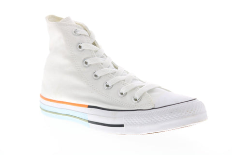 Converse Mens White Canvas  Lace Up Lifestyle Sneakers Shoes