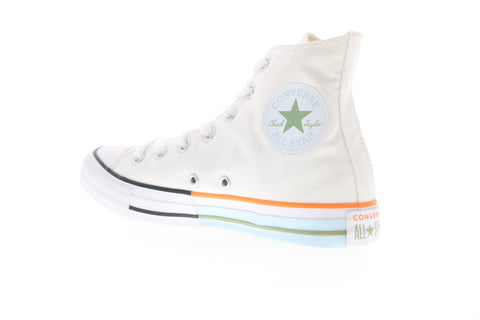 Converse Mens White Canvas  Lace Up Lifestyle Sneakers Shoes