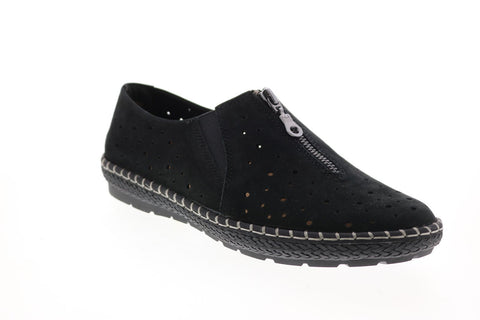 Earth Inc. Callisto Zipper Womens Black Nubuck Lifestyle Sneakers
