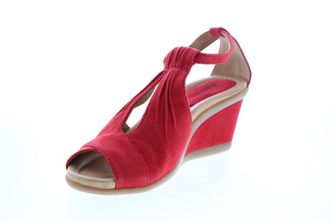 Earth Inc. Caper Suede Wedge Womens Red Suede Wedges Heels Shoes