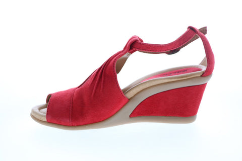 Earth Inc. Caper Suede Wedge Womens Red Suede Wedges Heels Shoes