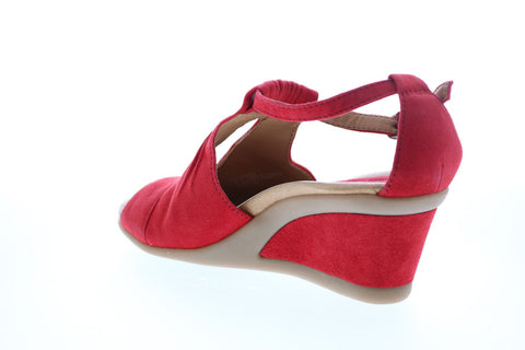 Earth Inc. Caper Suede Wedge Womens Red Suede Wedges Heels Shoes