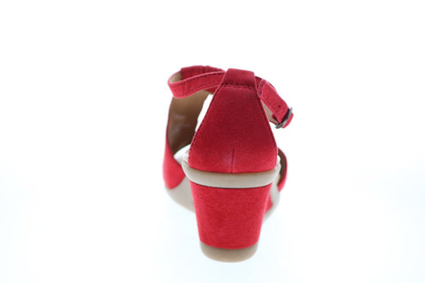 Earth Inc. Caper Suede Wedge Womens Red Suede Wedges Heels Shoes