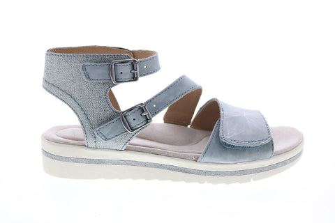 Earth Origins Carley Caroline Womens Blue Leather Slingback Sandals Shoes