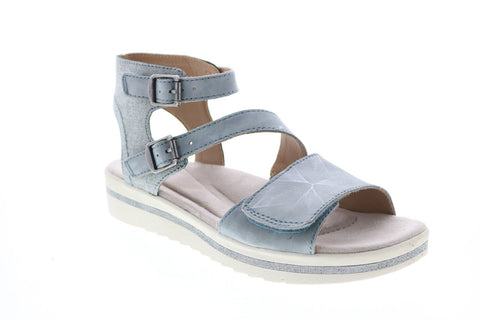 Earth Origins Carley Caroline Womens Blue Leather Slingback Sandals Shoes