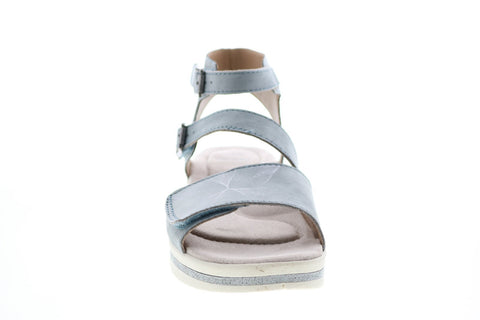 Earth Origins Carley Caroline Womens Blue Leather Slingback Sandals Shoes