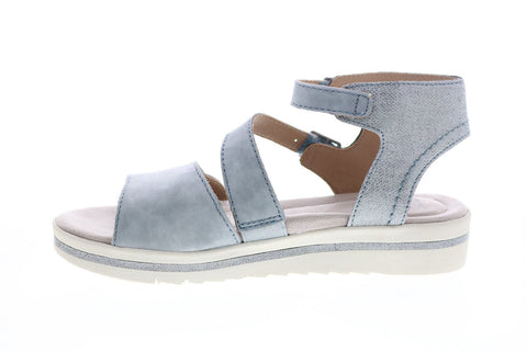 Earth Origins Carley Caroline Womens Blue Leather Slingback Sandals Shoes