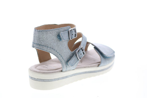 Earth Origins Carley Caroline Womens Blue Leather Slingback Sandals Shoes