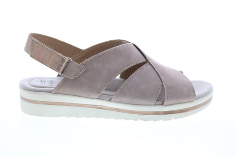 Earth Origins Carley Charlene Womens Gray Leather Slingback Sandals Shoes