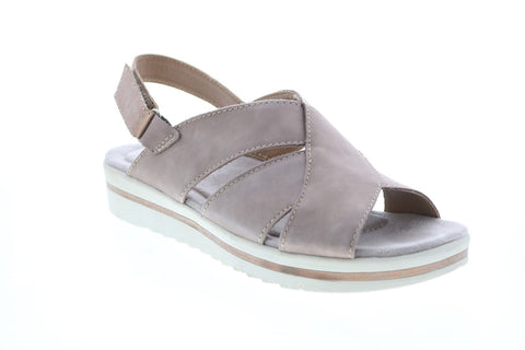 Earth Origins Carley Charlene Womens Gray Leather Slingback Sandals Shoes