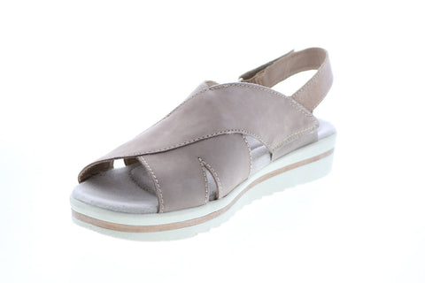 Earth Origins Carley Charlene Womens Gray Leather Slingback Sandals Shoes
