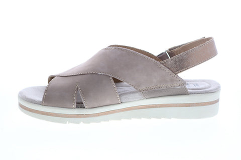 Earth Origins Carley Charlene Womens Gray Leather Slingback Sandals Shoes