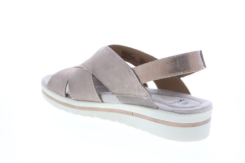 Earth Origins Carley Charlene Womens Gray Leather Slingback Sandals Shoes