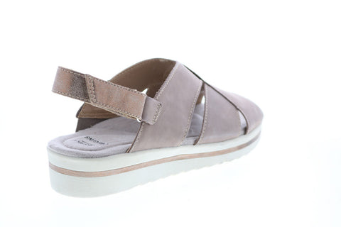 Earth Origins Carley Charlene Womens Gray Leather Slingback Sandals Shoes