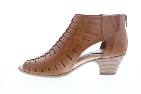 Earth Inc. Carson Vicki Leather Womens Brown Zipper Ankle & Booties Boots