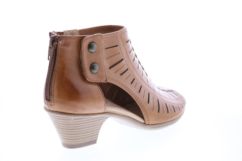 Earth Inc. Carson Vicki Leather Womens Brown Zipper Ankle & Booties Boots