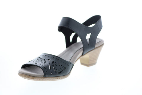 Earth Inc. Carson Westport Eco Calf Womens Black Leather Strap Heels Shoes