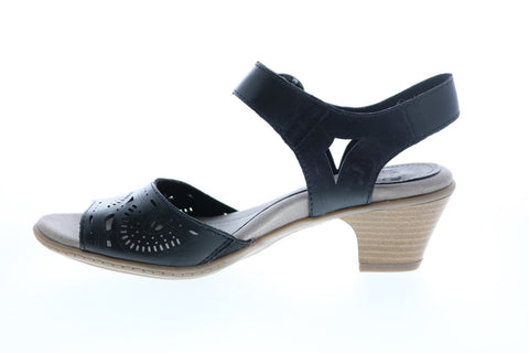 Earth Inc. Carson Westport Eco Calf Womens Black Leather Strap Heels Shoes