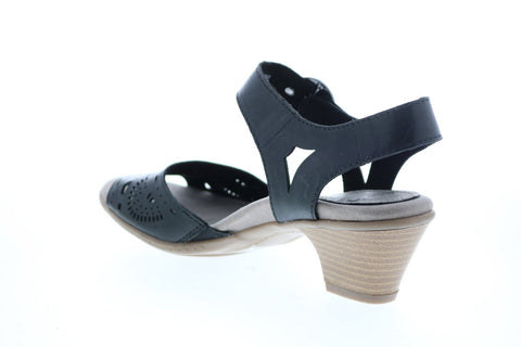 Earth Inc. Carson Westport Eco Calf Womens Black Leather Strap Heels Shoes