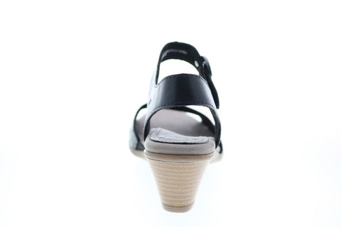 Earth Inc. Carson Westport Eco Calf Womens Black Leather Strap Heels Shoes