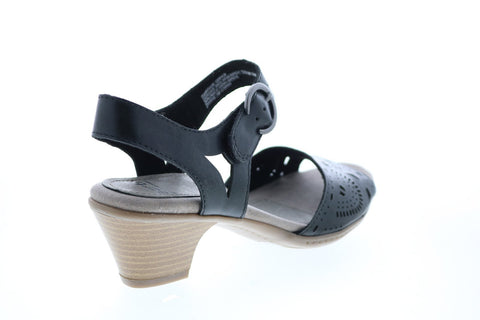 Earth Inc. Carson Westport Eco Calf Womens Black Leather Strap Heels Shoes