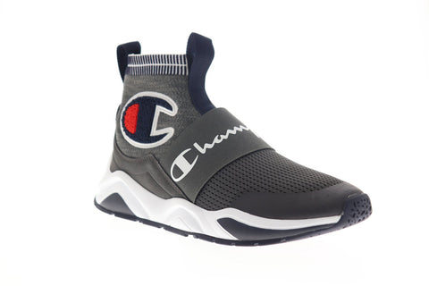Champion Rally Pro Granite CM100019M Mens Gray Canvas Slip On High Top Sneakers