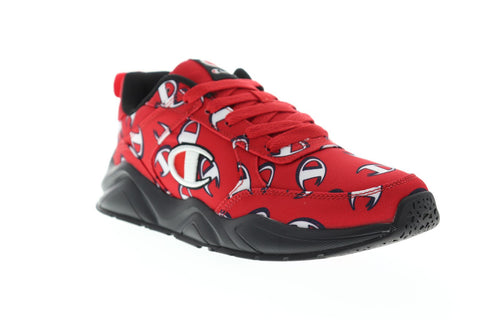 Champion 93 Eighteen Repeat C CM100241M Mens Red Canvas Lace Up Low Top Sneakers