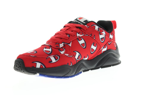 Champion 93 Eighteen Repeat C CM100241M Mens Red Canvas Lace Up Low Top Sneakers