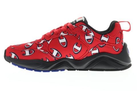 Champion 93 Eighteen Repeat C CM100241M Mens Red Canvas Lace Up Low Top Sneakers