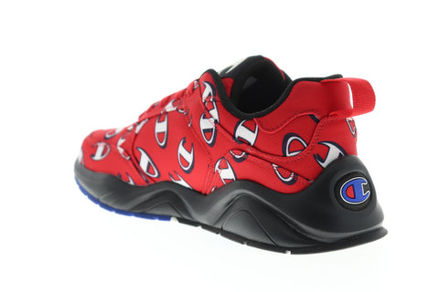 Champion 93 Eighteen Repeat C CM100241M Mens Red Canvas Lace Up Low Top Sneakers