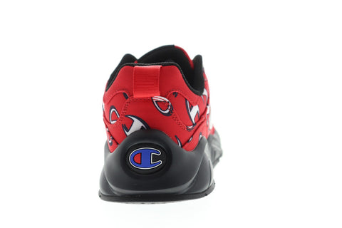 Champion 93 Eighteen Repeat C CM100241M Mens Red Canvas Lace Up Low Top Sneakers