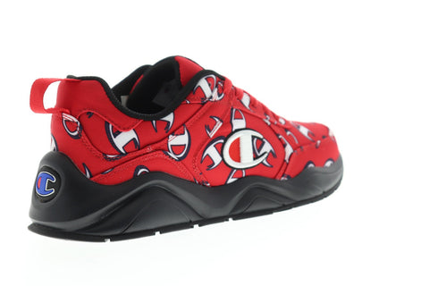 Champion 93 Eighteen Repeat C CM100241M Mens Red Canvas Lace Up Low Top Sneakers
