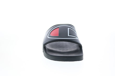 Champion IPO CM100312W Womens Black Synthetic Slip On Slides Sandals Shoes