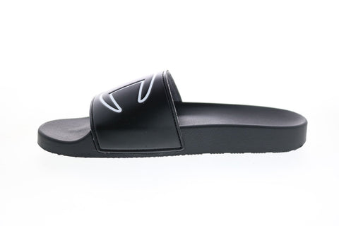 Champion IPO CM100312W Womens Black Synthetic Slip On Slides Sandals Shoes