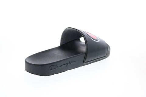 Champion IPO CM100312W Womens Black Synthetic Slip On Slides Sandals Shoes