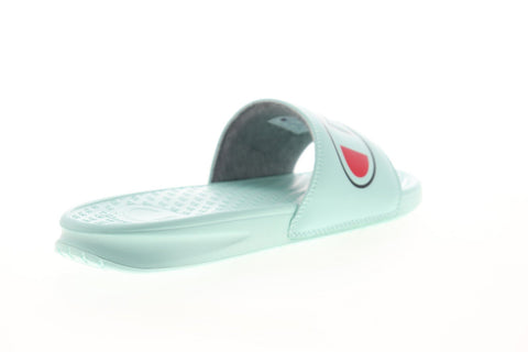 Champion Super Slide Split Script Mens Green Synthetic Slides Sandals Shoes