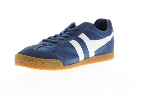Gola Harrier Nylon CMA176 Mens Blue Nylon Lace Up Low Top Sneakers Shoes