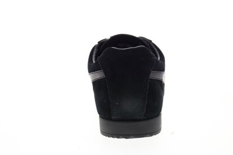 Gola Harrier Suede CMA192 Mens Black Suede Lace Up Low Top Sneakers Shoes