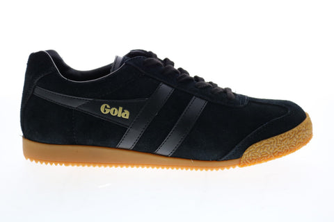Gola Harrier Suede CMA192 Mens Black Suede Lifestyle Sneakers Shoes