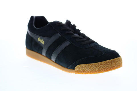 Gola Harrier Suede CMA192 Mens Black Suede Lifestyle Sneakers Shoes