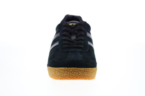 Gola Harrier Suede CMA192 Mens Black Suede Lifestyle Sneakers Shoes