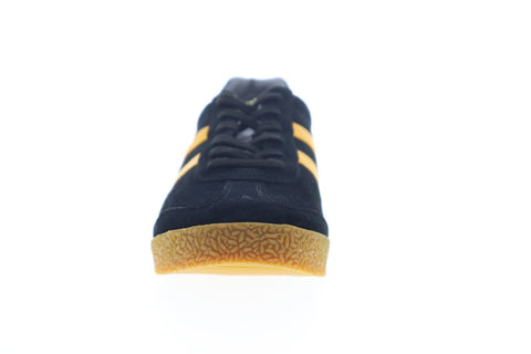 Gola Harrier Suede CMA192 Mens Black Suede Lace Up Low Top Sneakers Shoes