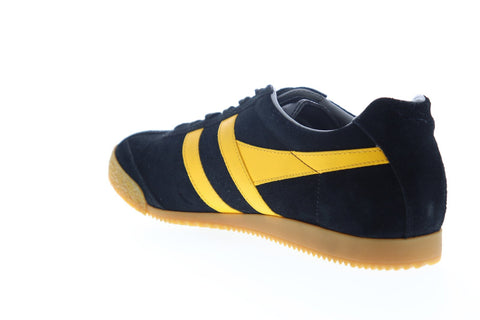 Gola Harrier Suede CMA192 Mens Black Suede Lace Up Low Top Sneakers Shoes