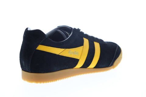 Gola Harrier Suede CMA192 Mens Black Suede Lace Up Low Top Sneakers Shoes
