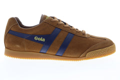 Gola Harrier Suede CMA192 Mens Brown Suede Lace Up Low Top Sneakers Shoes
