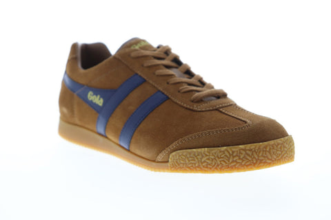Gola Harrier Suede CMA192 Mens Brown Suede Lace Up Low Top Sneakers Shoes